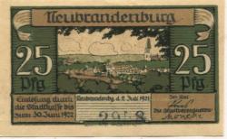 Neubrandenburg - Stadt - 2.7.1921 - 30.6.1922 - 25 Pfennig