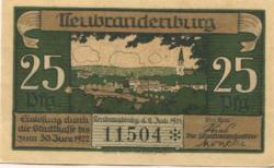 Neubrandenburg - Stadt - 2.7.1921 - 30.6.1922 - 25 Pfennig