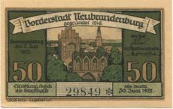 Neubrandenburg - Stadt - 2.7.1921 - 30.6.1922 - 50 Pfennig