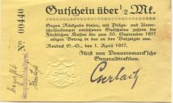 Neudeck (heute: PL-Swierklaniec) - Fürst von Donnersmarck'sche Generaldirektion - 1.4.1917 - 30.9.1917 - 1/2 Mark
