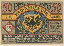 Neuenahr (Bad) - Kurdirektion - 1.3.1922 - 50 Pfennig