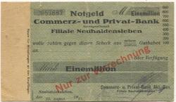 Neuhaldensleben (heute: Haldensleben) - Commerz- und Privat-Bank AG, Filiale Neuhaldensleben - 10.8.1923 - 1 Million Mark