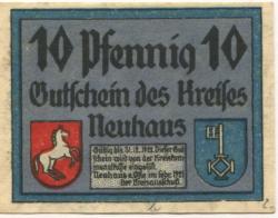 Neuhaus - Kreis - Februar 1921 - 31.12.1922 - 10 Pfennig