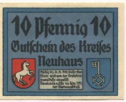 Neuhaus - Kreis - Februar 1921 - 31.12.1922 - 10 Pfennig