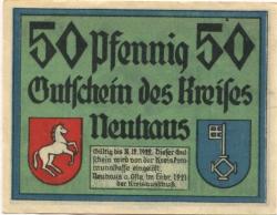 Neuhaus - Kreis - Februar 1921 - 31.12.1922 - 50 Pfennig