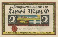 Neuhaus (heute: Paderborn) - Gemeinde - 1.11.1921 - 2 Mark