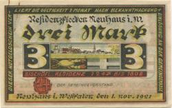 Neuhaus (heute: Paderborn) - Gemeinde - 1.11.1921 - 3 Mark