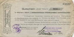 Neuhaus (heute: Föritztal) - Porzellanfabrik, vormals Armand Marseille GmbH - 8.9.1922 - 500 Mark