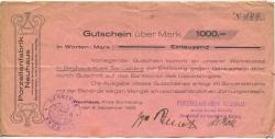 Neuhaus (heute: Föritztal) - Porzellanfabrik, vormals Armand Marseille GmbH - 8.9 1922 - 1000 Mark