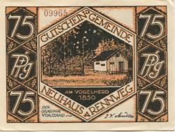 Neuhaus - Gemeinde - 1921 - 75 Pfennig