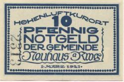 Neuhaus - Gemeinde - 1.3.1921 - 10 Pfennig