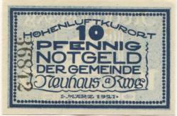 Neuhaus - Gemeinde - 1.3.1921 - 10 Pfennig
