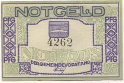 Neuhaus - Gemeinde - 1.3.1921 - 25 Pfennig