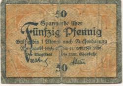 Neumarkt (heute: PL-Sroda Slaska) - Stadt und Sparkasse - 11.10.1920 - 50 Pfennig