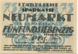 Neumarkt (heute: PL-Sroda Slaska) - Städtische Sparkasse - 10.10.1921 - 75 Pfennig