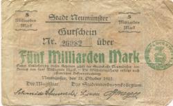 Neumünster - Stadt - 18.10.1923 - 5 Milliarden Mark