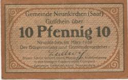 Neunkirchen - Gemeinde - März 1920 - 10 Pfennig