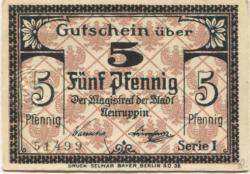 Neuruppin - Stadt - -- - 5 Pfennig