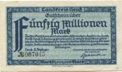 Neuß - Kreis - 5.9.1923 - 50 Millionen Mark