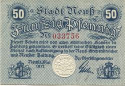 Neuß - Stadt - 1.5.1917 - 50 Pfennig