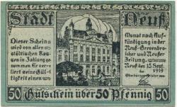 Neuß - Stadt - 15.9.1919 - 50 Pfennig