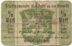 Neustadt - Stadt - 20.10.1918 - 1.2.1919 - 1/2 Mark 