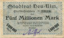 Neu-Ulm - Stadt - 22.8.1923 - 5 Millionen Mark