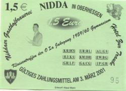 Nidda - Gasthofbrauerei und Hotel zur Traube - 3.3.2001 - 1.50 Euro