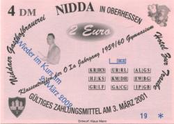 Nidda - Gasthofbrauerei und Hotel zur Traube - 2.3.2002 - 4 DM 
