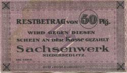 Niedersedlitz (heute: Dresden) - Licht und Kraft AG - -- - 50 Pfennig
