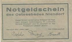 Niendorf (heute: Timmendorfer Strand) - Gemeinde - 1.3.1921 - 25 Pfennig