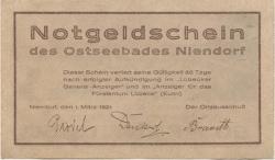 Niendorf (heute: Timmendorfer Strand) - Gemeinde - 1.3.1921 - 50 Pfennig