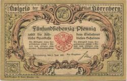 Nörenberg (heute: PL-Insko) - Stadt - 1.6.1920 - 75 Pfennig