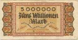 Nürnberg - Stadt - 31.8.1923 - 5 Millionen Mark 