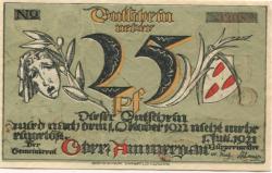 Oberammergau - Gemeinde - 1.7.1921 - 1.10.1922 - 25 Pfennig 