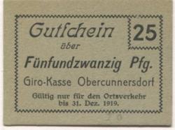 Obercunnersdorf (heute: Kottmar) - Girokasse - -- - 25 Pfennig 