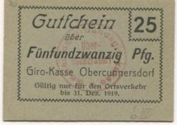 Obercunnersdorf (heute: Kottmar) - Girokasse - -- - 25 Pfennig