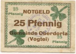 Oberdorla (heute: Vogtei) - Oberdorlaer Spar- und Darlehnskasssen-Verein eGmuH - -- - 25 Pfennig 