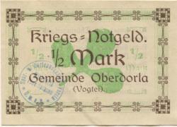 Oberdorla (heute: Vogtei) - Oberdorlaer Spar- und Darlehnskasssen-Verein eGmuH - -- - 1/2 Mark