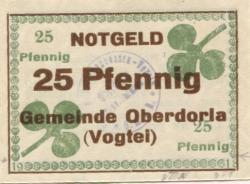 Oberdorla (heute: Vogtei) - Oberdorlaer Spar- und Darlehnskasssen-Verein eGmuH - 1918 - 25 Pfennig 