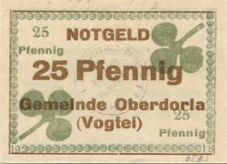 Oberdorla (heute: Vogtei) - Oberdorlaer Spar- und Darlehnskasssen-Verein eGmuH - 1918 - 25 Pfennig 