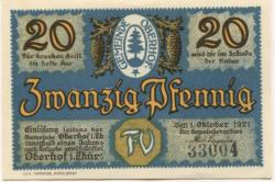 Oberhof - Gemeinde - 1.10.1921 - 20 Pfennig