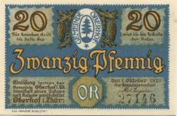 Oberhof - Gemeinde - 1.10.1921 - 20 Pfennig