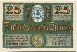 Oberhof - Gemeinde - 1.10.1921 - 25 Pfennig