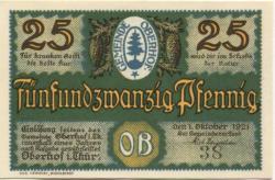 Oberhof - Gemeinde - 1.10.1921 - 25 Pfennig
