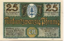 Oberhof - Gemeinde - 1.10.1921 - 25 Pfennig