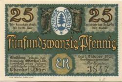 Oberhof - Gemeinde - 1.10.1921 - 25 Pfennig