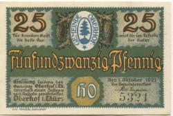 Oberhof - Gemeinde - 1.10.1921 - 25 Pfennig