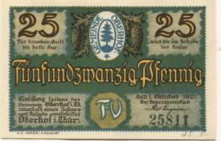 Oberhof - Gemeinde - 1.10.1921 - 25 Pfennig