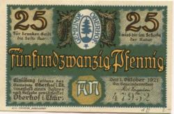Oberhof - Gemeinde - 1.10.1921 - 25 Pfennig